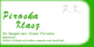 piroska klasz business card